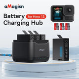 Station Compatible For Hero13 Black Battery Charging Box With Lighting Modes 3 TF Card Slots