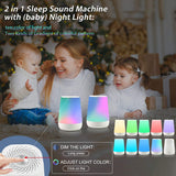 White Noise Baby Sleep Sound hine Colorful Night Lights 28 Soothing Sounds 30min/60min/90min Timer