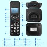 Cordless Phone Caller ID/Call Waiting 1.6 inch Backlight LCD 3 es Screen Display Rechargeable Batteries 16 Languages US PLUG