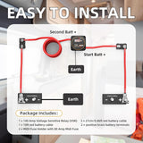 12V 140 Amp Isolator Kit with LED Voltmeter Manual/Auto Mode Waterproof Voltage Sensitive Relay Smart Dual Battery