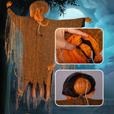 Hanging Green Light Scary Voice Ghost House Pumpkin Head Prop Halloween Courtyard Decoration