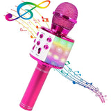 Wireless Karaoke Room Microphone Portable Bluetooth Speaker Recorder Home KTV Player LED Light Christmas Gift