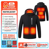 8Areas Self Heating Jackets Men's Heating Jacket Women's Warm USB Heating Vest Heating Jacket Winter Fishing Camping Ski Warm