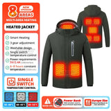 8Areas Self Heating Jackets Men's Heating Jacket Women's Warm USB Heating Vest Heating Jacket Winter Fishing Camping Ski Warm