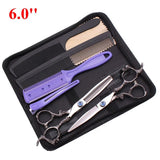 8Pcs Set 6" Hair Scissors Professional Japan 440C 62HRC Hair Cutting Barbers Salon Shop Combs Hairdressing Thinning Shears