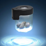 CRUSHER Luminous Dry Herb Grass Jar LED Transparent Magnifier Glass Storage Spices Tobacco Box Smoking Accessories