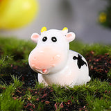25/100Pcs Resin Miniature Kawaii Mini Cow Animals Micro Fairy Figurines Home Garden Decoration