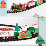 Electric Toys Tree Decoration Train Track Frame Railway with Sound&Light Rail Car Christmas Gifts