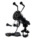 Phone QC3.0 USB Qi Fast Charging Wireless Charger 9-30v Bracket Holder 360 Rotation Motorcycle Bicycle Handlebar