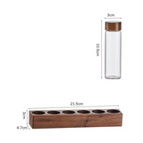 Storage Tubes Coffee Bean Cellar Wooden Display Stand and Funnel Espresso Accessories