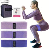 3pc/set Workout Resistance Bands For Legs And Glutes Muscle Training, Home Yoga Pilates Accessories