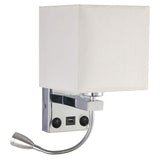 Modern LED Lamp Bedside Bedroom Applique Sconce with Switch USB Interior Headboard Home Hotel Wall Lights(Without Bulbs)