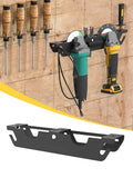 Grinder Holder 2 Bay Multipurpose with Cord Hanger Wall Mount Bracket for Angle Grinders Garage Worpace Wrenches Cutters