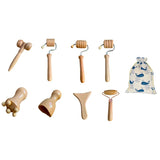 Eight in One Massage Hand Roller Massagers Neck Wooden Tool for Back Rolg Foot Massager the Face Ball with Bag