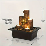 1pc Tree Stump Shape USB-powered Desktop Fountain Furniture Decoration Multi-functional 3-layer Design Soothing Desktop Fountain, Candles Holder Lovers Gift, Wedding Gift, Office Livingg Room Home Decor