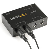 DOREMiDi HUB-3 MIDI Keyboard Adapter Converter Cable MIDI Host 3×3 Interface Box Controller USB Power Music Editor Converter