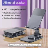 360° Rotating Metal Mobile Portable Folding Lazy Desktop Live Bracket For iPhone 15 14 Samsung Phablet Phone Holder