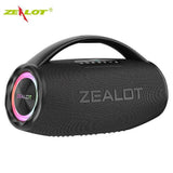 ZEALOT BT Speaker Wireless Stereo Speaker with 80W Booming Sound Colorful Lights Waterproof Portable Speaker for Outdoors Camping Beach