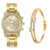 Women's Diamond Business Steel Belt Gift Box Fashionable All-match Trendy Quartz Watch