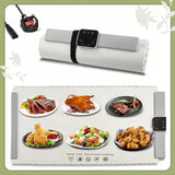 Electric Warming Tray with Adjustable Temperature Foldable Food Warmer Mat for Parties Buffet Features 5 Modes Fast Heating Pad