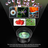 10X Universal ro 4K Ultra Camera Lens Phone Clip for Android Smartphone iPhone 15/14/13/12 Max/XR/X/8