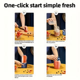 1set, Electric Portable Juicer With 2 Cups, USB Rechargeable Mini Blender Fresh Juice Cup, Personal Size Blender For Smoothies
