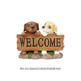 Dog Statue - Holiday Decoration, Decorative Puppy Figurine Ornament for Tabletop, Home, Office, Outdoor & Garden