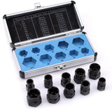 10-Piece Damage Bolt Extractor Hexagon Nut Removal Tool Set High Durable Install Easy To Use