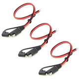 3PCS Heavy Duty Extension Cable with SAE Waterproof Cover Cap 18AWG 30CM