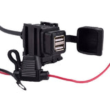 Waterproof Mounted Dual USB 5V 3.1A 180cm Cable Inline Fuse Motorbike ATV Handlebar Charger for All Types of Phones