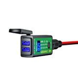 3.1A/4.8A TYPE-C Motorcycle Charger SAE to USB Type-C Voltmeter ON/Off Switch Waterproof Quick Disconnect Plug Motorcyles