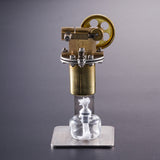 Mini Stirling Model, Full Copper Boiler Vertical Small Steam Engine Model Physical Experiment Toy Gift