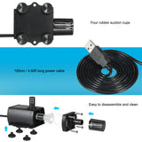 Decdeal USB DC5V 4.8W Ultra-quiet Mini Brushless Water Pump Waterproof Submersible Fountain Aquarium 300L/H Lift 300cm