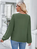 European And American Leisure V-neck Slim-fit Solid Color Trendy Long-sleeve Shirt