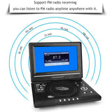 9.8Inch 16:9 Widescreen player 270° LCD Screen Home Car TV DVD Player Portable VCD Compact Disc MP3 Viewer Game Function