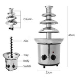 4 Tiers Electric Fountain - Melting Machine, Fondue Pot Set for Chocolate, Candy, Ranch, Nacho Cheese. UK, 230V.