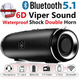 Outdoor Portable Wireless Bluetooth 5.0 Speaker Outdoor Waterproof Column Stereo HiFi Speakers Support TF Card FM Radio Mp3 Player for SmartPhone