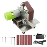 Mini Belt Sander Electric Grinding hine 7 Variable Speed with 10 Sanding Belts for Polishing Wood Metal