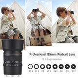 Andoer 85mm F1.8 Medium Telephoto Camera Large Aperture Full Frame Portrait Lens Manual Focus for Sony E-Mount Cameras