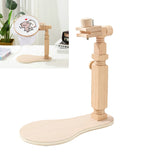 Wooden Embroidery Hoop Adjustable Desktop Stand Cross Stitch Rack Frames Rings