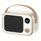 1PC Portable Heater 220V (EU Plug)  New Screen Heater Soft Sound Heating For Mother And Child For Efficient Matt PTC Ceramic Heating Body 360 Rotary Adjustment High-Definition Display Thanksgiving Halloween Christmas Gift Fall Winter Essential