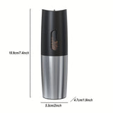 1pc, Electric Salt&Pepper Grinder Build In Battery, Rechargeable Automatic Grinding Sets With Gravity Induction, Adjustable