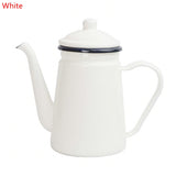 1.1L Creative Enamel Coffee Pot Portable Teapot Office Kettle Barista Milk Water Jug Pitcher For Gas Furnace Cooker