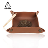 CRUSHER Leather Foldable Rollable Herb Rolg Valet Tray for Tobacco Pipe Tools Smoking Accessories