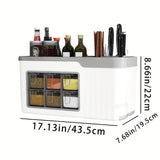 Organizer of multifunctional kitchen knife holder, oil, salt, sauce, and vinegar