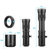 420-800mm T Camera MF Super Telephoto Zoom F/8.3-16 with Filters Kitt +Teleconverter Lens for Sony AF Mount A900/A850