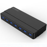ORICO 7/4 Port 3.0 Desktop HUB High Speed with 12V Power Adapter USB Splitter for Computer