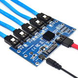 1 to 5 Expansion SATA3.0 Motherboard 6Gbps Multiplier JMB575 SATA Port Riser Card Adapter PC Accessories