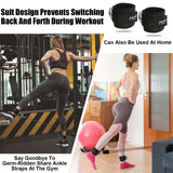 Padded Ankle Straps with Carabiners - 2 Handles, 2 Ankles, Lined for Comfort - Ideal for Gym, Sports Training, Fitness Supplies