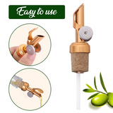 2 Pack Golden with Cork Spout Liquor Pourers Olive Oil and Vinegar Stopper for Kitchen